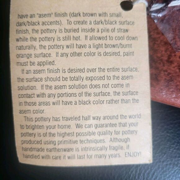 Indonesian pottery from Lombak Fish Dish Sand Art Piece 12 X 12 Has Brochure - Picture 6 of 10